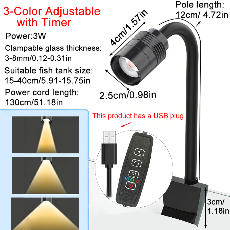 Reflektor akwariowy USB 3W do  – Aquarium Plant Light recenzja i cena